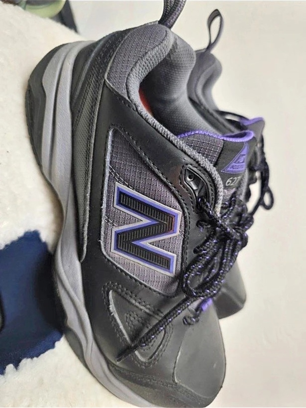 New Balance 627v2 Steel Toe Work Shoe Black & Purple Sneakers